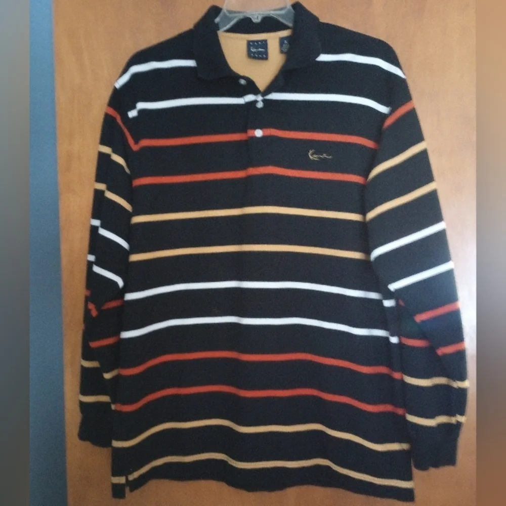 Karl Kani Striped Black Polo Shirt XL - Picture 2 of 5
